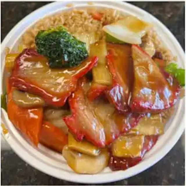 Roast Pork with Mixed Vegetable 杂菜叉烧.