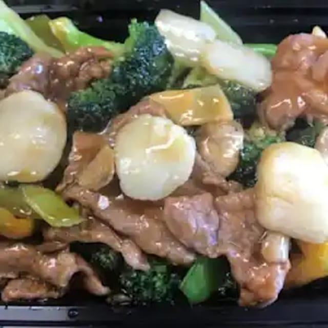 Scallops and Beef 干贝牛.